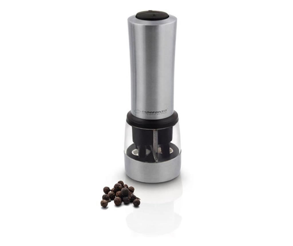 Moară electrică cu sare și piper Esperanza Cayenne EKP004, Râșniță ceramică, reglabilă, argintie - 2