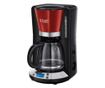 Aparat de cafea russell hobbs victory 24031-56, 1100w, 1,25 l, tehnologie whirltech, timer, rosu / negru