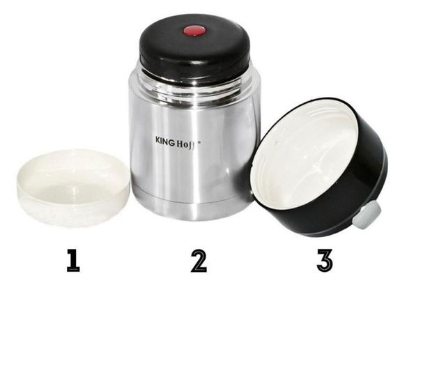 Termos alimentar Kinghoff KH 4375, 0,8 litri, strat dublu, otel inoxidabil