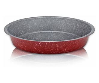 Tava de copt Voltz V51222RR28, 28 cm, Finisaj marmura, Rosu