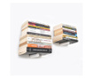Evila Originals 792EVL2838 Set de cărți pentru montare pe perete, 21x15 cm, lemn, metal, alb / negru