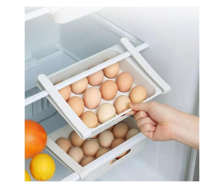 Поставка за яйца за хладилник Kosova 964FRM2201, 12 отделения, Пластмаса, Бял