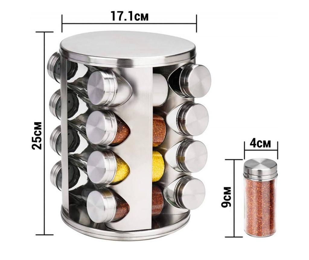 Oliver Voltz OV51217A16 Σετ Δοχεία Μπαχαρικών σε Βάση, 16 τεμ., 4 επίπεδα, Inox - 3