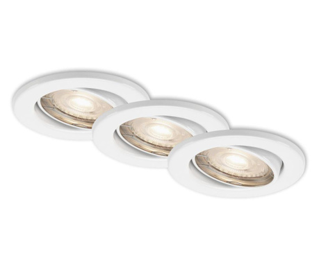 Set 3 spoturi LED Briloner Leuchen Ultra Slim, 3X5W, 3x460 lumeni, driver alimentare inclus, Ajustabil, Lumina Calda (3000K), CR