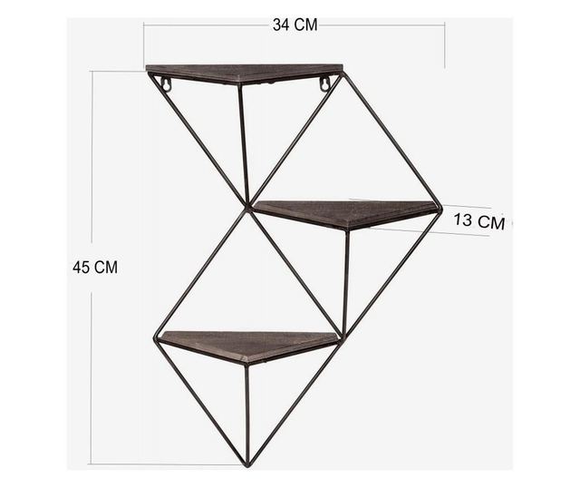 Raft Evila Originals 792EVL2866, 45x34 cm, molid, metal, maro