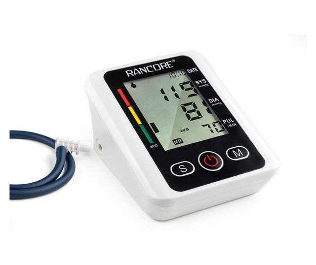 Monitor de tensiune arteriala Rancore RBP99A, automat, puls, memorie 99 inregistrari, ecran LCD, alb/negru