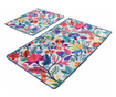 Комплект килими за баня Chilai Home 359CHL2367, 2 части, 100% антибактериална кадефена материя, Многоцветен