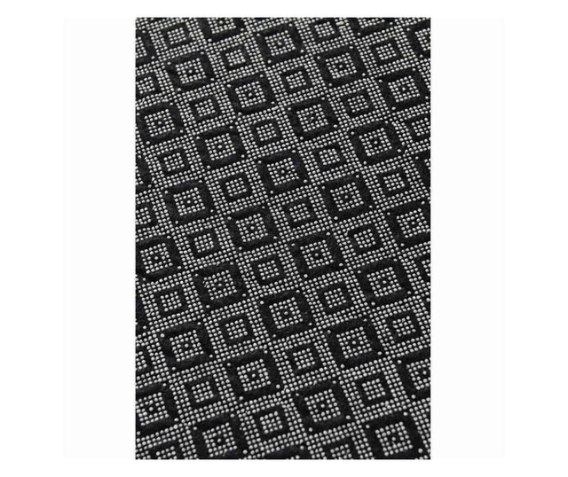 Комплект килими за баня Beverly Hills Polo Club 587BHP2102, 2 части, 40х100 см, 100% кадифена тъкан, Антибактериален, Черен/бял