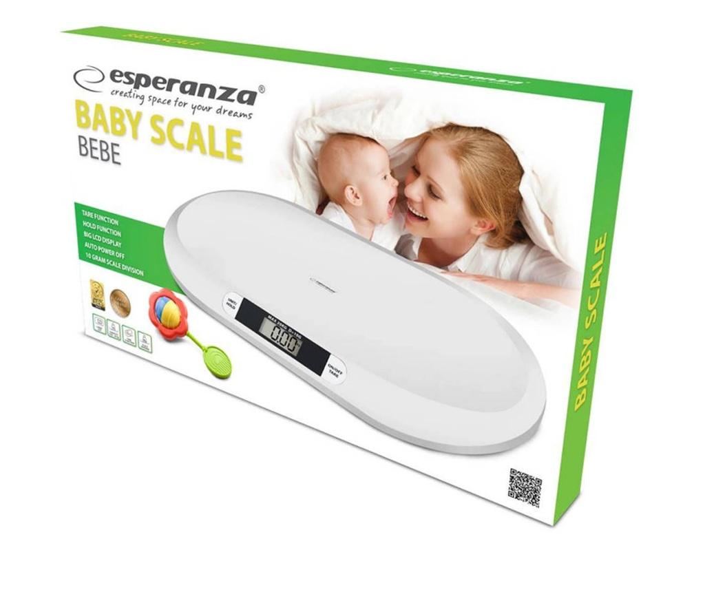 Бебешка везна Esperanza Bebe EBS019, До 20 кг, LCD екран, Функция HOLD, Бял - 3