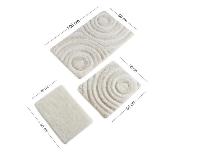 Chilai Home 351ALS2017 Set covoare baie 3 piese 100% material acrilic antibacterian Ecru