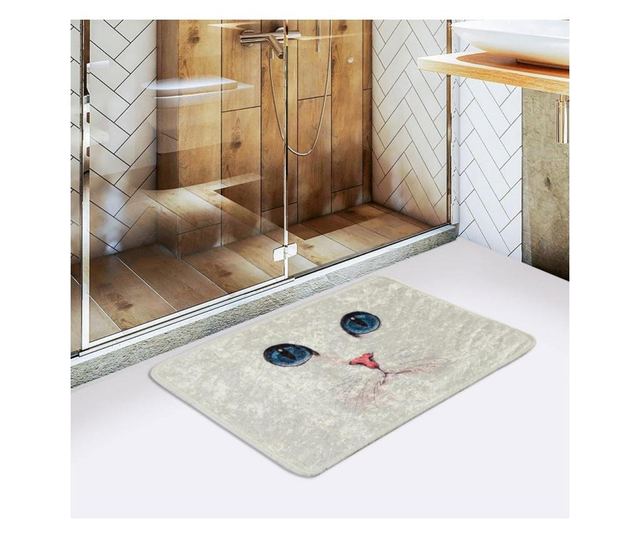 Covor baie Chilai Home 359CHL4165, 40x60 cm, fibre 100% antibacteriene din poliamida, Alb