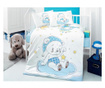 Детски спален комплект Cotton Box 170PTK2019, 4 части, Памук Ranforce, Плик 100х150, Чаршаф 100х150, Син