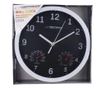 Ceas de perete Esperanza Lyon EHC016K, Analog, Higrometru, Termometru, Negru
