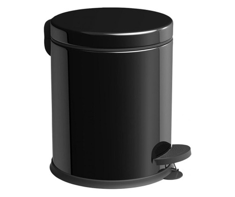 Кош за боклук Vinoks 409400B, 3 литра, Неръждаема стомана, Педал, Черен
