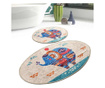 Комплект килими за баня Chilai Home 359CHL2395, 2 части, 100% антибактериална кадифена материя, Многоцветен