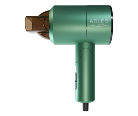 Сешоар Adler AD 2265, 1200 W, концентратор, 2 нива, 2 скорости, Cool-shot, сгъваем, зелен