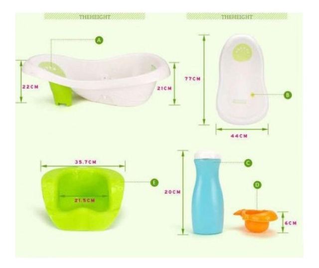 Cadita copii tina 4 in 1 sling seat tub