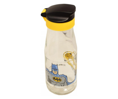 Sticla apa cu capac pentru copii, model Batman, 19 cm
