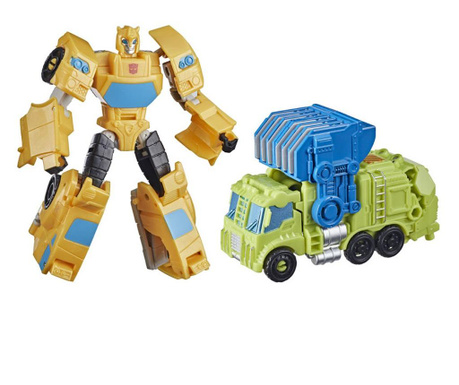 Set figurine transformabile Transformers Buzzworthy Bumblebee Spark Armor - Bumblebee si Trash Crash