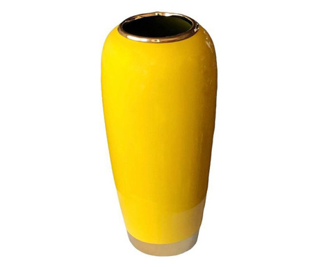 Жълта ваза с лъскаво покритие 30см