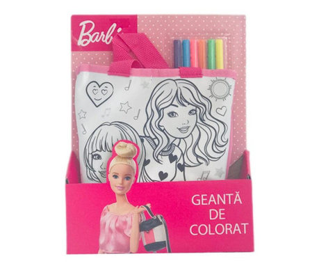 Geanta de colorat Barbie