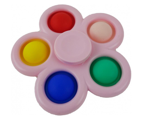 Jucarie spinner cu 5 buline, multicolor/roz