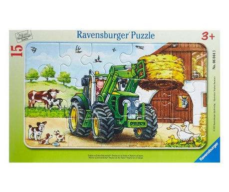 Puzzle tractor la ferma, 15 piese