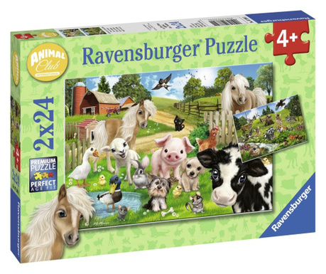 Puzzle ferma animalelor 2x24 piese