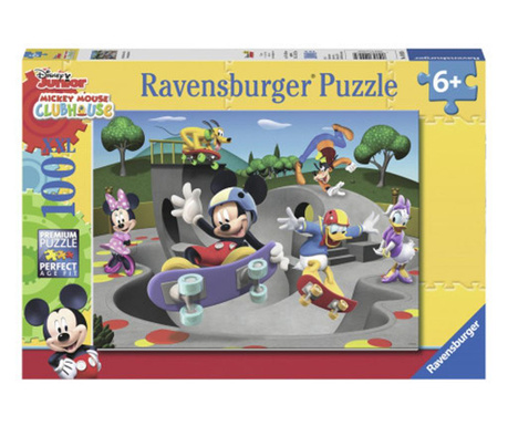 Puzzle Mickey cu skateboard, 100 piese, Ravensburger