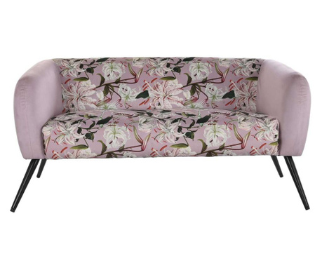 Rózsaszín kanapé fehér virág mintával