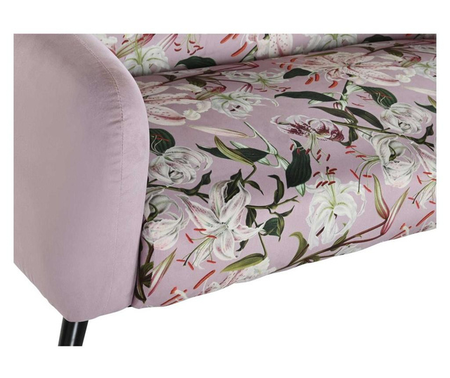 Rózsaszín kanapé fehér virág mintával