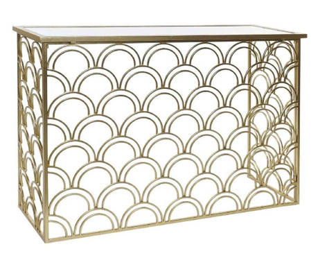 Glamour arany konzolasztal tükrös asztallappal 120 cm