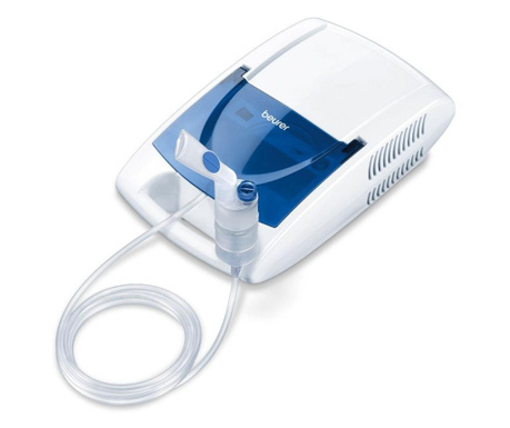 Инхалатор Beurer IH 21, 1,45 бара, 0,3 мл/мин, AC технология за сгъстен въздух, бяло/синьо