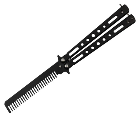 Нож за пеперуди, тип гребен, Черен гребен, 23,5 cm, черен