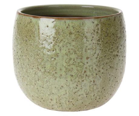 Ghiveci ceramica, verde, 16.5x13.5 cm