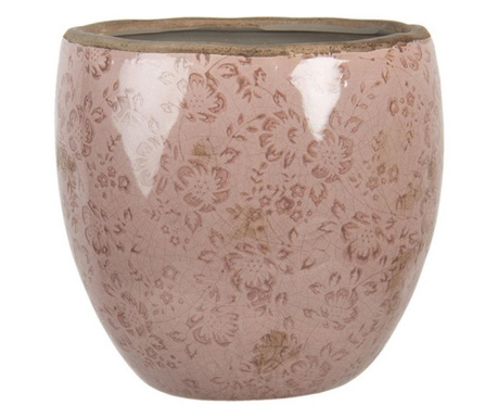 Ghiveci de flori din ceramica roz 18x17 cm