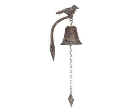 Smeđe željezno zidno zvono 10x15x25 cm