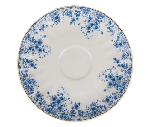 Set 4 porcelanastih skodelic in krožničkov 12x9x5, Ø15x2 cm