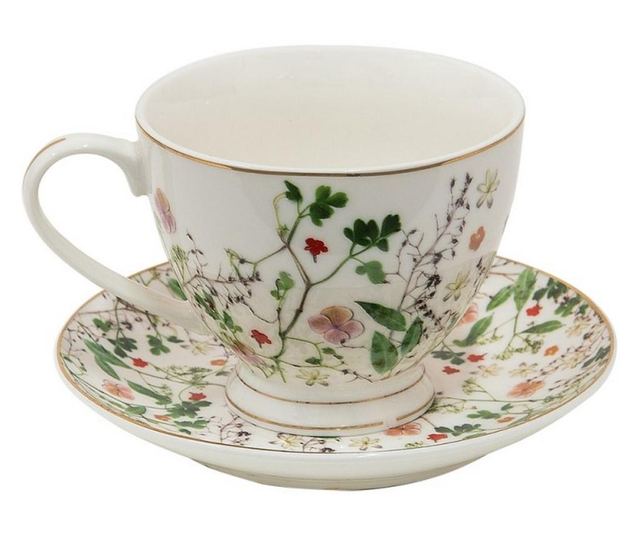 Set od 6 porculanskih šalica i tanjurića 12x9x7, Ø13x2 cm