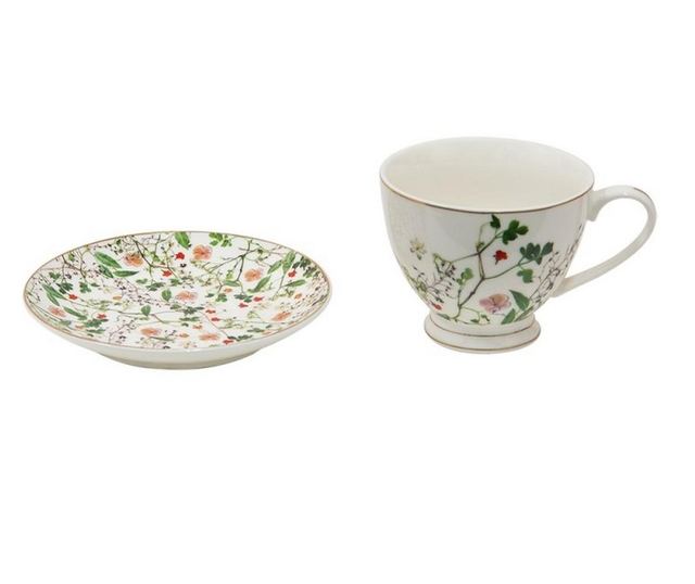 Set od 6 porculanskih šalica i tanjurića 12x9x7, Ø13x2 cm