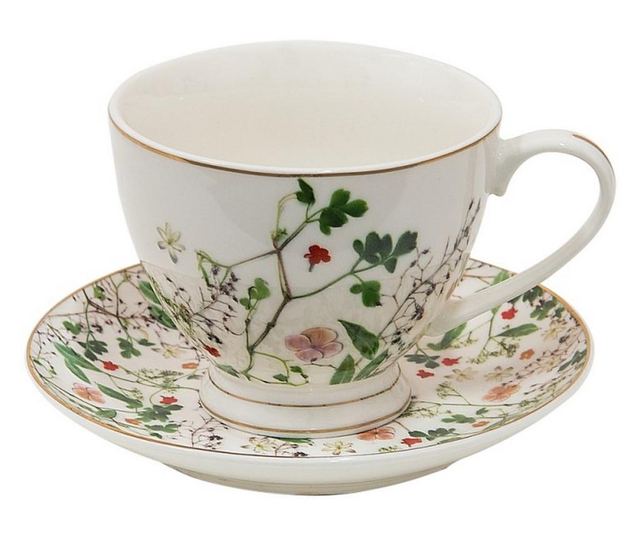 Set od 6 porculanskih šalica i tanjurića 12x9x7, Ø13x2 cm