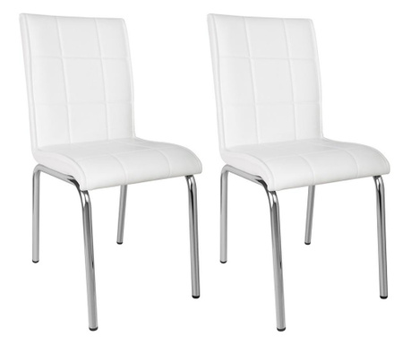 Set 2 scaune Pedli albe