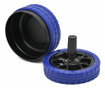 Scrumiera metalica Pufo Angry Wheel, antivant cu buton, 10 cm, albastru