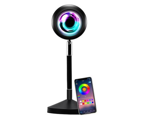 Lampa Decorativa Videografie cu proiectie Sunset, Sunrise, Multicolora RGB, cu Aplicatie Smartphone