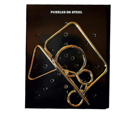 Puzzle brain twister din metal, Pentru copii si adolescenti, 7 cm, 477CUB-4