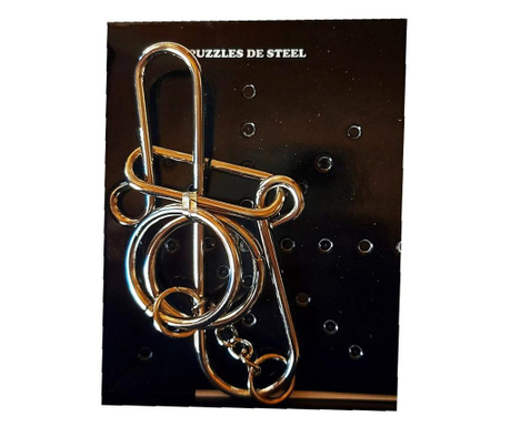 Puzzle brain twister din metal, Pentru copii si adolescenti, 7 cm, 477CUB-5