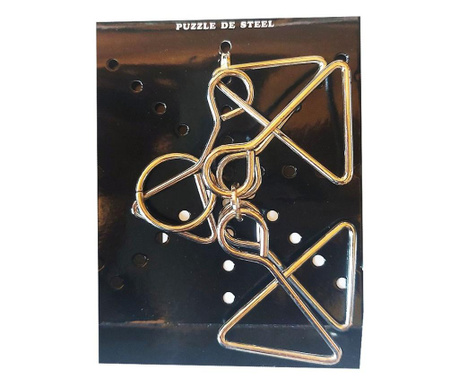 Puzzle brain twister din metal, Pentru copii si adolescenti, 10 cm, 476CUB-10