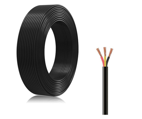 Меден кабел 3х2,5 мм, 100 м, черен
