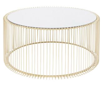 Masuta de cafea Wire Uno Aurie ø80cm