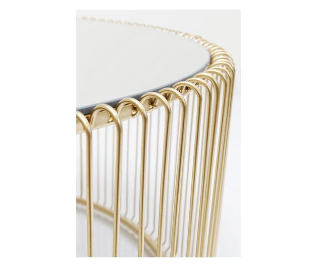 Masuta de cafea Wire Uno Aurie ø80cm
